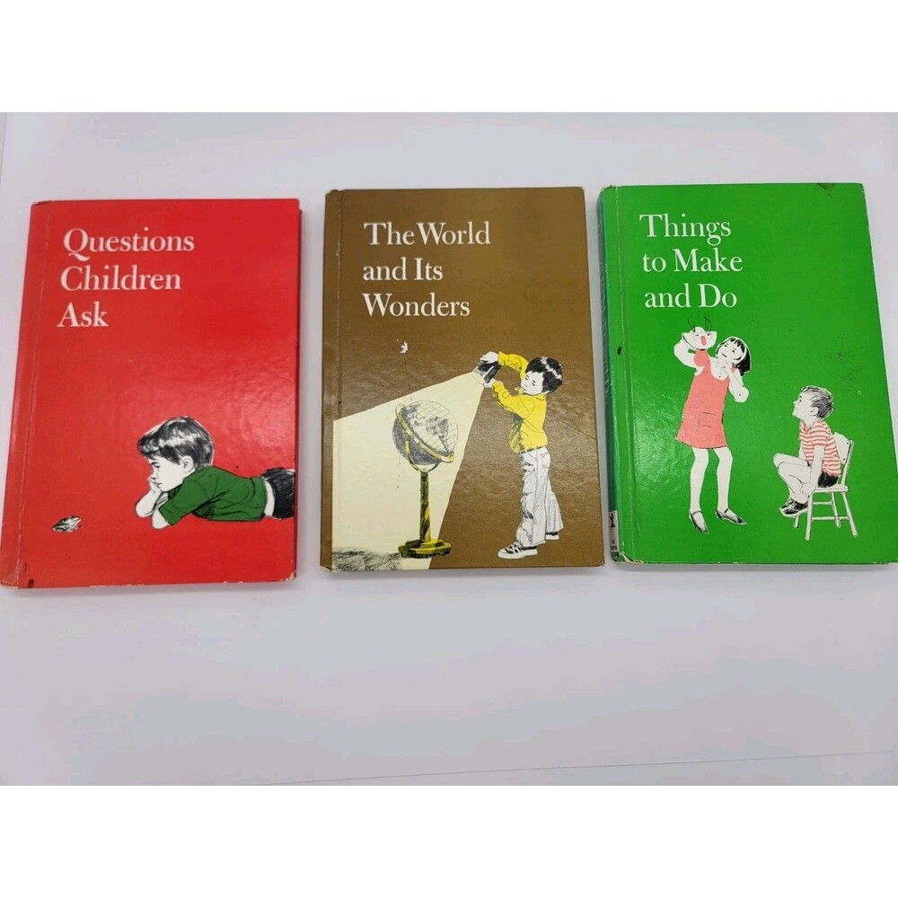 Vintage 3 Book Set 1984 Questions Children Ask, Things to Make and Do, The World